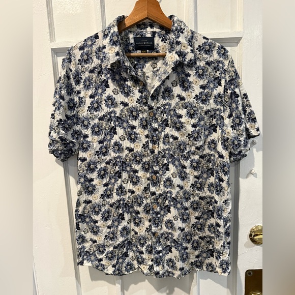 Lucky Brand Other - Lucky Brand Navy and Cream Floral Shirt